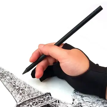 Перчатка для рисования, анти-сенсорная, двумя пальцами для планшета, защита от размазывания графики художником-эскизистом, аксессуары для рисования, универсальные для обеих рук