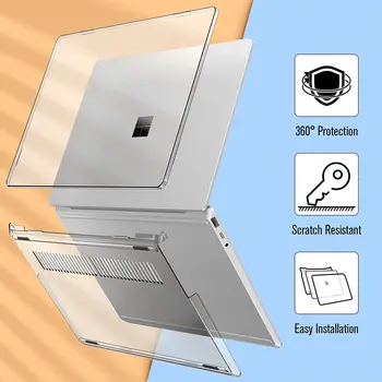 Чехол для ноутбука Microsoft Surface 3/4/5 13,5 15 12,4 дюймов Go 2/1 (выпуск 2022-2020)- Защитный чехол с защелкивающейся крышкой Hard Shell Cove