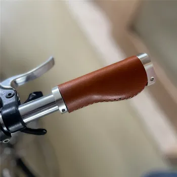 Кожаные ручки ручной работы 100/110/120/130 мм, велосипедные эргономичные ручки для крышки руля brompton