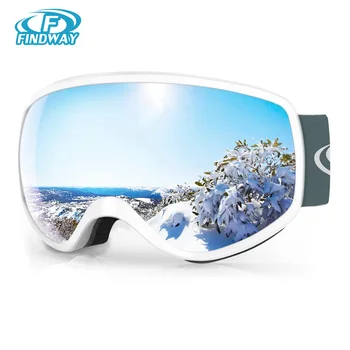 Детские лыжные очки Findway с регулируемой защитой от запотевания и ультрафиолета для мальчиков и девочек 3-10 лет, катание на лыжах и сноуборде
