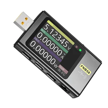 USB-тестер FNB58, цифровой вольтметр, тестер тока USB Type-C, протокол быстрой зарядки, обнаружение срабатывания PD, Макс 7A