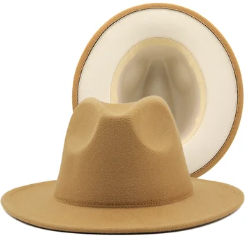 фетровая шляпа с ремешком для женщин, джазовая шляпа, фетровые шляпы унисекс, модные шляпы для женщин и мужчин, церковная шляпа, рок-шляпа, фетровые шляпы в стиле звездный рок
