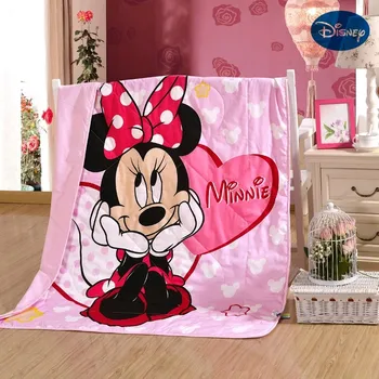 Disney Minnie Mouse Летнее Одеяло для малышей 120x150 см, Праздничное одеяло для детского сада, Подарок для украшения детской кроватки для девочек и мальчиков