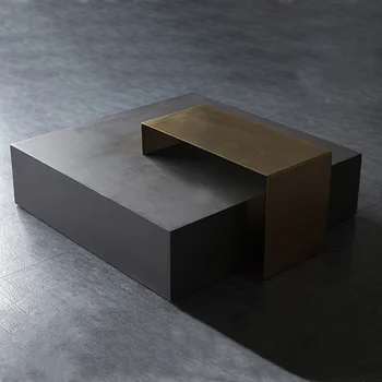 Квадратный Журнальный столик в гостиной Глянцевый Простой Черный Антикварный Антикварный Большой Кофейный столик Компактный Диван Mesa Мебель для дома