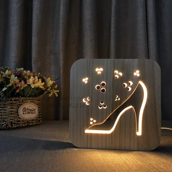 Светодиодный светильник в виде дерева, Модная женская обувь на высоком каблуке, светильник с USB-управлением для леди, подарки для девочек на день рождения для декора спальни
