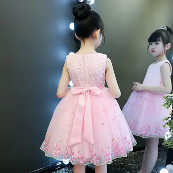 Платье для девочек, вечерний костюм Принцессы, Летнее платье с цветочным узором для девочек, платье для выпускного, Детская Повседневная одежда