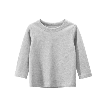 2023 Новая детская футболка, весенне-осенняя хлопковая спортивная футболка с длинными рукавами и круглым вырезом