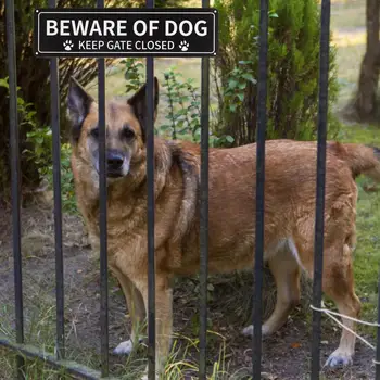 Предупреждающий знак с отпечатком лапы собаки, прочный алюминиевый знак 