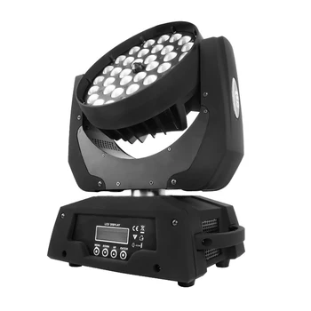 36x12 Вт RGBW 4в1 LED Zoom Wash Движущийся Головной Свет DMX Управление Сценическим Освещением Профессиональный Лучевой Проектор DJ Disco Party Lights