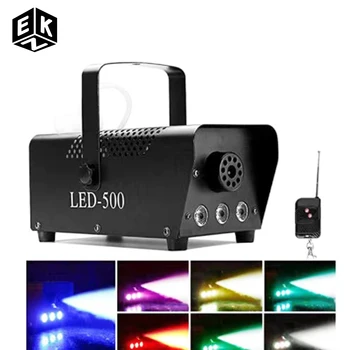 Быстрая доставка диско красочная дымовая машина mini LED remote fogger ejector dj Christmas party stage light противотуманная машина