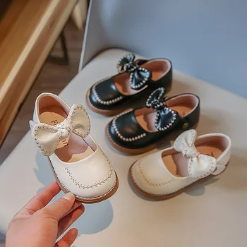 Весенне-осенняя новая обувь для девочек, Детская обувь Принцессы на мягкой подошве, Mori, Маленькая Кожаная обувь, Выставочная обувь