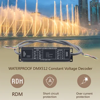 5A x 4CH Водонепроницаемый DMX512 Декодер RGBW светодиодный контроллер 12V DC 24V ВходDMX512/1990 выход PWM Для светодиодных ламп постоянного напряжения