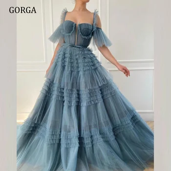 Вечерние платья GORGA для официальных мероприятий, Элегантная вечеринка для женщин, Выпускной, Шлейф, Пояс Принцессы с открытыми плечами, Империя