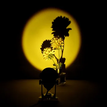 Проектор радужного заката Атмосферный ночник Домашняя кофейня Фон Настенное украшение Красочный светильник на закате для челнока