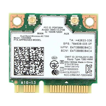 7260AC Беспроводная сетевая карта Bluetooth4.0 MINI PCIE WiFi адаптер Двухдиапазонная гигабитная сетевая карта