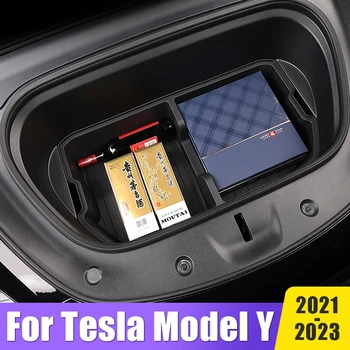 TPE Автомобильный Передний Ящик Для Хранения, Коврик Для Багажника, Водонепроницаемая Крышка, Защитный Вкладыш, Лоток-Контейнер Для Tesla Model Y ModelY 2021 2022 2023