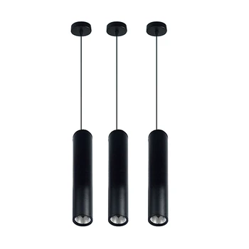 3X Черные Высококачественные Современные минималистичные люстры для кафе, Теплые белые светодиодные COB-прожекторы, лампа с длинной трубкой, Цилиндрическая