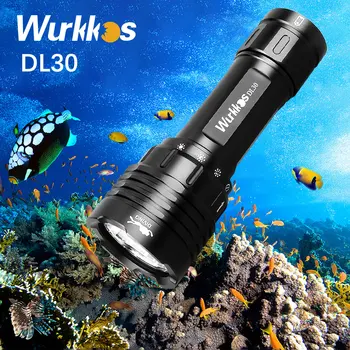 Wurkkos DL30 Dive Light 21700 Светодиодный Фонарик Подводный IPX-8 Водонепроницаемый Фонарик 3600lm Тройной LH351D Магнитный Кольцевой Переключатель Управления