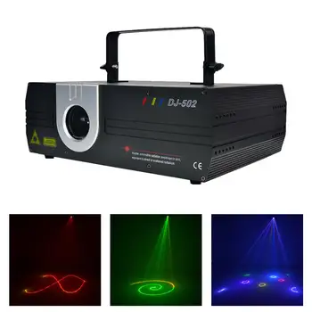 1 Вт RGB Full Coler DMX ILDA Анимационный Проектор С Эффектом Сканирования Лазерное Освещение DJ Party Профессия Движущийся Луч Шоу Сценический Свет DJ-502