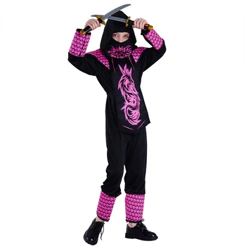 2023 Новый детский розовый костюм ниндзя для девочек на Хэллоуин, Косплей, костюм ниндзя для ролевых игр, сценический костюм