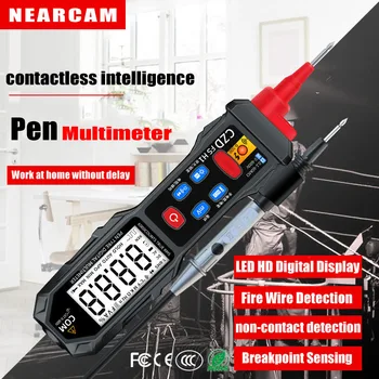 Ручка-мультиметр NEARCAM с боковым креплением, светодиодный цифровой дисплей, мини-прецизионное измерение, умный мультиметр, ручка-тестер