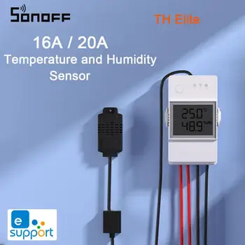 Sonoff TH Elite 16A 20A WiFi, умный датчик температуры и влажности с ЖК-дисплеем, Интеллектуальная автоматизация, Поддержка Alexa Google Home