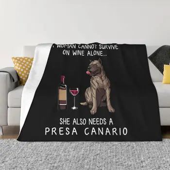 Presa Canario And Wine Забавные одеяла для собак, теплое фланелевое одеяло для любителей щенков, покрывало для кровати, дорожный коврик