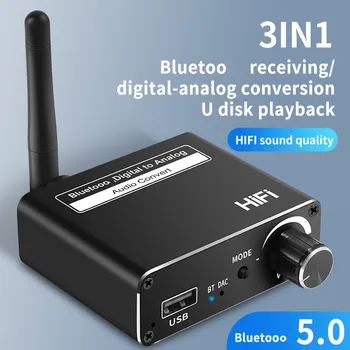 Беспроводной Цифро-Аналоговый преобразователь Bluetooth 5,0 192 кГц DAC С Оптическим Коаксиальным Усилителем Для наушников 3,5 мм С Поддержкой USB Аудиоадаптера