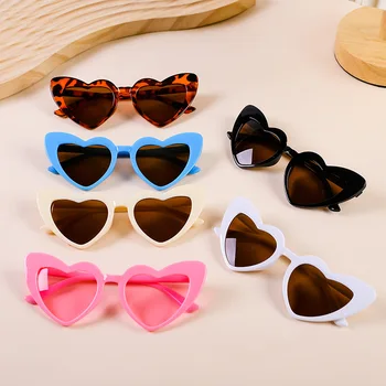 Модные детские солнцезащитные очки с сердечками в большой оправе, блестящие розовые летние солнцезащитные очки UV400 Eyewear