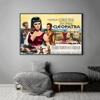 Клеопатра (1963) Плакат Американского Эпического Исторического Драматического Фильма Декор Стен Принт Элизабет Тейлор Ричард Бертон Художественный Подарок