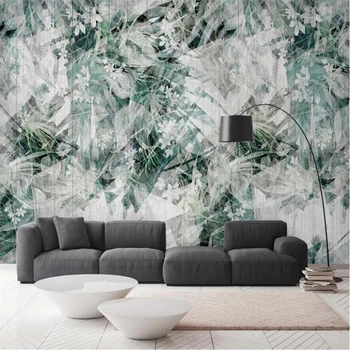 beibehang пользовательские зеленые свежие листья обои для гостиной ТВ фон наклейки на стены украшения 3D обои домашний декор