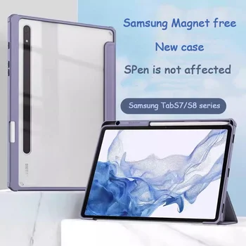 Для Samsung Galaxy Tab S9 S8 S7 11 S9 Plus S7 FE S8 Plus S7 Plus 12,4 S6 Lite 2022 10,4 A8 10,5 Акриловый Жесткий Чехол С Прорезью Для ручки