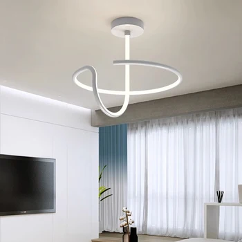 BOSSEN современный светодиодный потолочный подвесной светильник для гостиной, спальни, столовой, круглый белый/золотой/черный акриловый потолочный светильник.