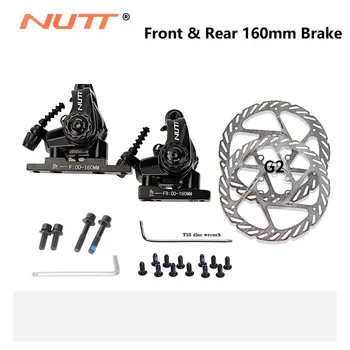 Механический дисковый тормоз Из сплава NUTT Bike Двусторонние 160 мм Суппорты Комплект Роторов BMX Скутер Спереди И сзади MTB Запчасти для горных Велосипедов