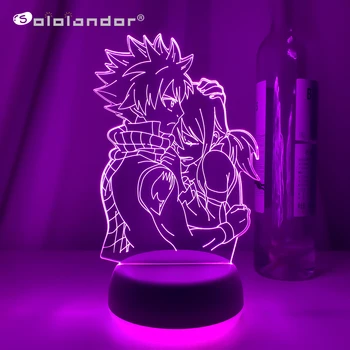 Аниме Fairy Tail Светодиодный светильник для спальни, Декоративный ночник, Детский подарок на День Рождения, Манга Fairy Tail Natsu, 3d Прикроватная лампа