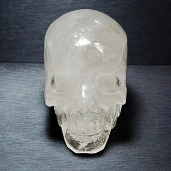 Натуральный белый кристалл индивидуальное украшение в виде черепа модель черепа 13.3*8.8*10.9 см Бесплатная доставка
