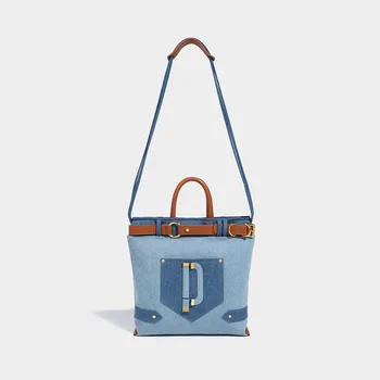 Высококачественная женская сумка-Мессенджер из денима большой емкости для поездок на работу через плечо
