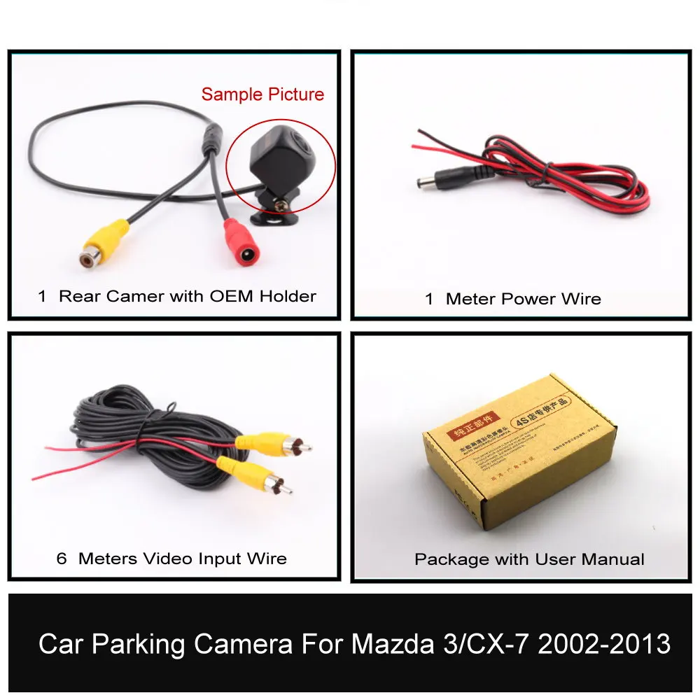 Автомобильная камера заднего вида FaceSky Для Mazda 3/Mazda3/CX-7 BK/GG1 2004-2013, Камера заднего вида AHD/CCD 1080P, Аксессуары для обратного изображения 5