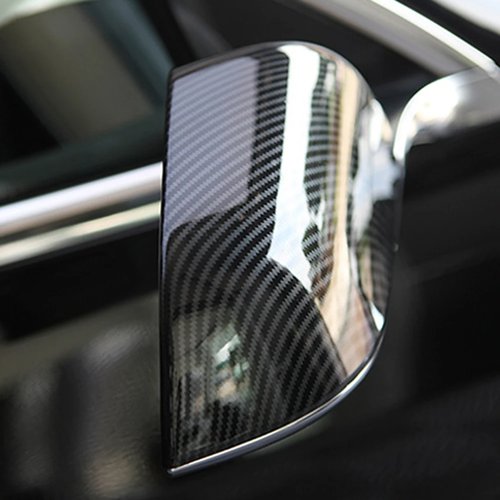 Автомобильные Аксессуары для Tesla Модель 3 2017-2022 2 шт. Сменная крышка бокового зеркала заднего вида из Углеродного волокна, крышка зеркала заднего вида из АБС 4