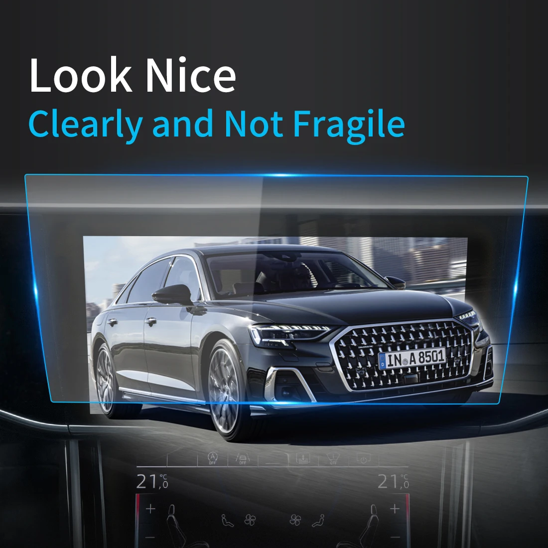 Автомобильные Наклейки, протектор экрана для Audi A8 2023, Навигатор, дисплей, Защитная пленка из закаленного стекла, Автомобильные аксессуары для транспортных средств 3