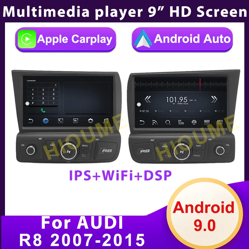 Автомобильный Мультимедийный плеер Android GPS Navi Радио Для Audi R8 V8 V10 2007-2015 с головным устройством Caprlay Android auto Video 0
