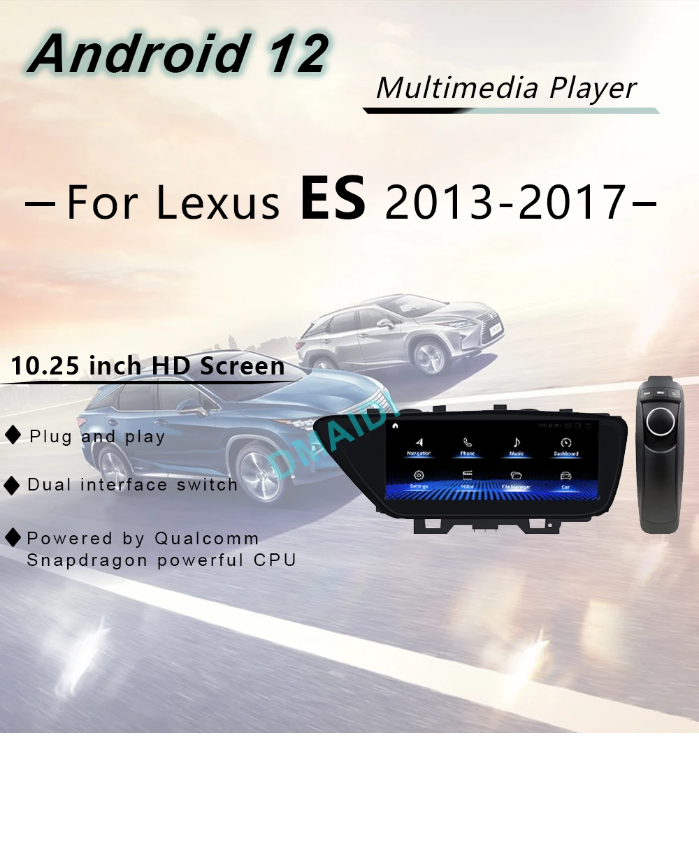 Автомобильный Радиоприемник Для Lexus ES240 ES250 ES350 ES300h 2013-2017 ES Qualcomm Android 12 CarPlay Мультимедийный Видеоплеер Авторадио Стерео 1