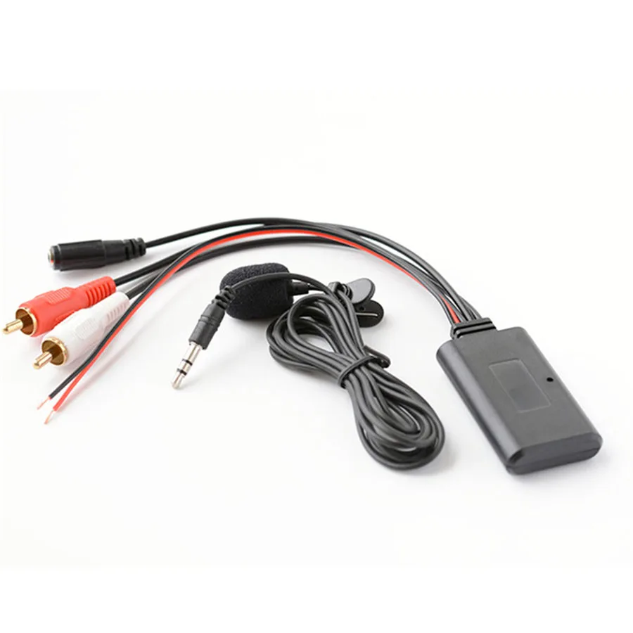 Автомобильный адаптер беспроводного подключения 2 RCA Bluetooth AUX Беспроводная передача музыки + микрофон Bluetooth Телефон Универсальный 0