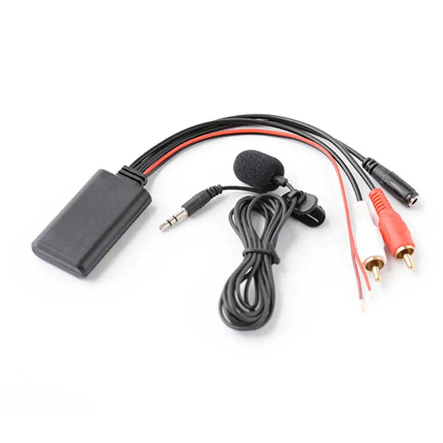 Автомобильный адаптер беспроводного подключения 2 RCA Bluetooth AUX Беспроводная передача музыки + микрофон Bluetooth Телефон Универсальный 1