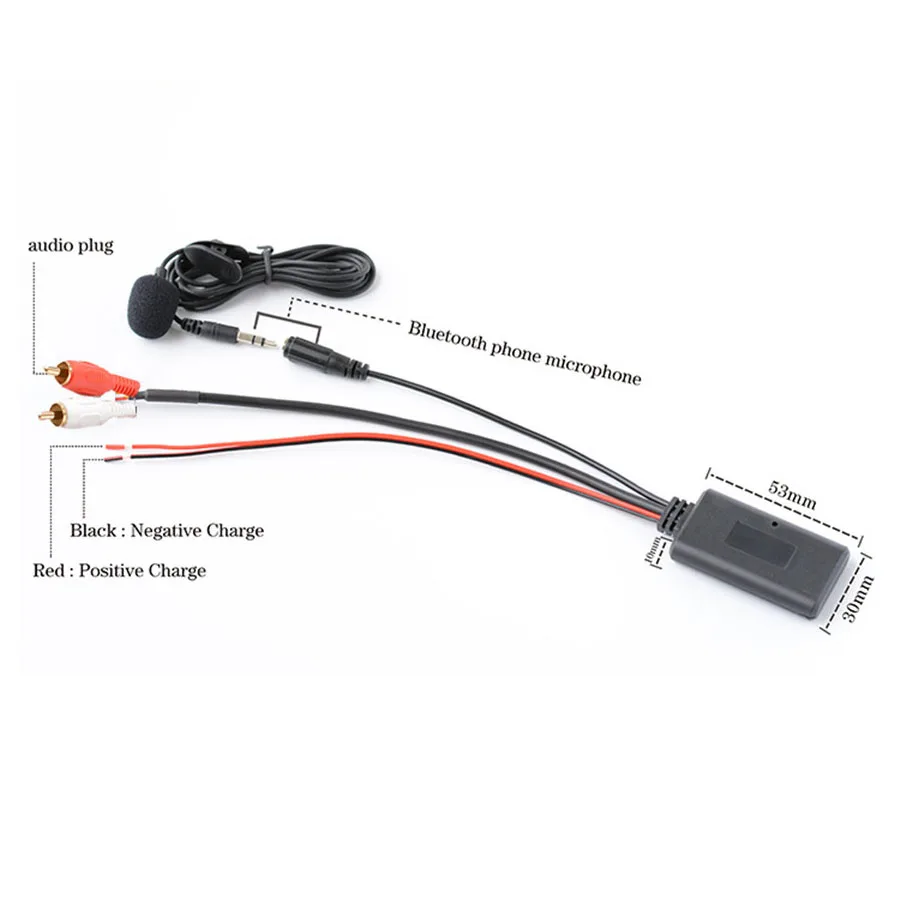 Автомобильный адаптер беспроводного подключения 2 RCA Bluetooth AUX Беспроводная передача музыки + микрофон Bluetooth Телефон Универсальный 4