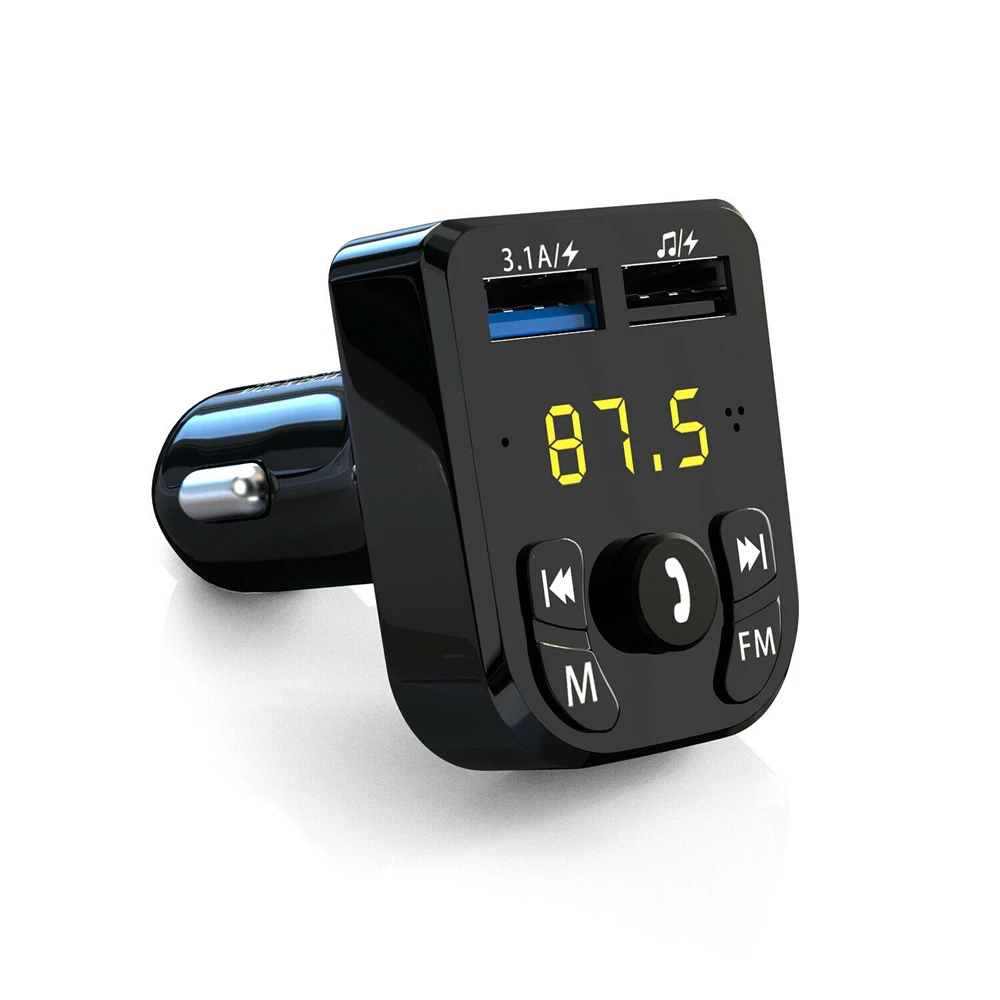 Автомобильный беспроводной FM-передатчик, совместимый с Bluetooth 5.0, Адаптер громкой связи, 2 порта USB для зарядки, зарядное устройство для PD, AUX MP3-плеер 3