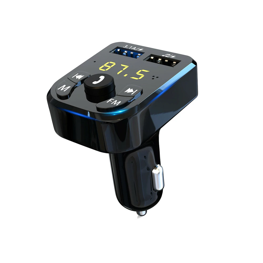 Автомобильный беспроводной FM-передатчик, совместимый с Bluetooth 5.0, Адаптер громкой связи, 2 порта USB для зарядки, зарядное устройство для PD, AUX MP3-плеер 4