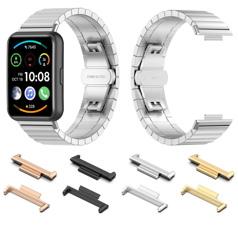 Адаптеры для подключения ремешка для часов 2ШТ для Huawei Watch Fit 2 Сменных металлических разъема Смарт-браслет Аксессуар для браслета 0