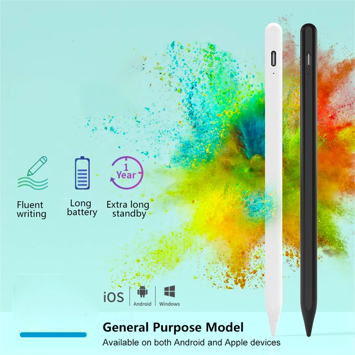 Активный стилус Универсальный Емкостный карандаш для планшета Аксессуары для ноутбуков Android Ручка с сенсорным экраном Карандаш для мобильного телефона Стилус 1