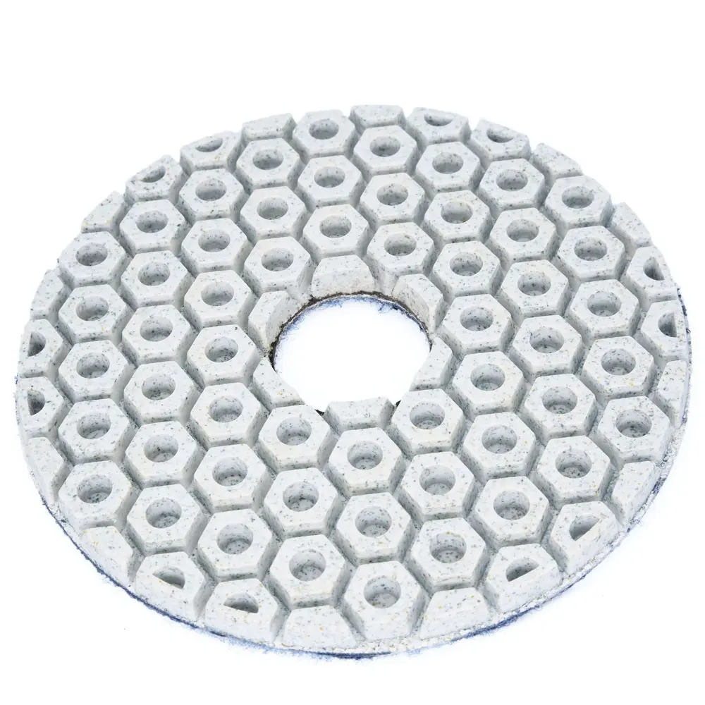 Алмазные полировальные подушечки для сухого и влажного использования, 4-дюймовый набор из 7 штук Плюс резиновая подложка для столешницы из гранитного мрамора, Кварцевый полировщик 5